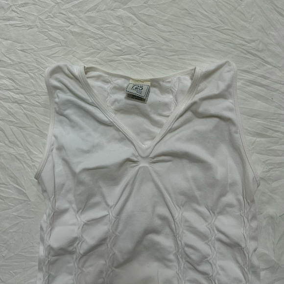 White fitted ruched nylon tank - Picture 9 of 13